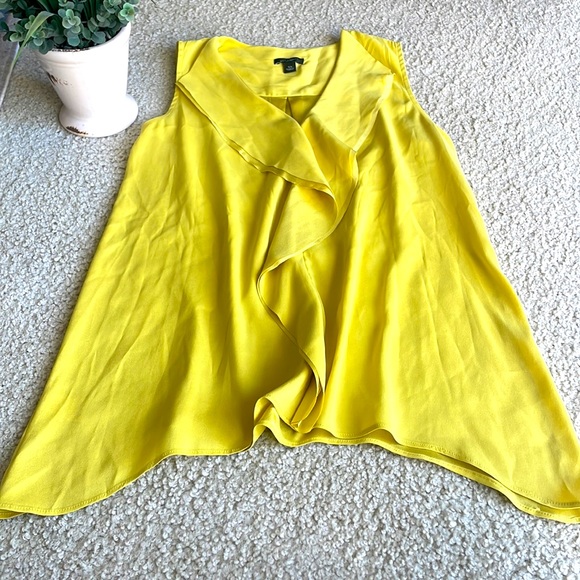 Ann Taylor Chartreuse Layered Top - Picture 4 of 7